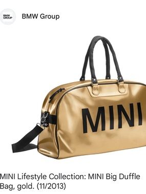 MINI Metallic Gold Big Duffle Bag Y2K With tags